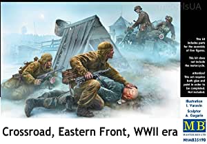 MASTER BOX 1/35 figure Crossroad, Eastern Front, WWII era (Including motorcycle)