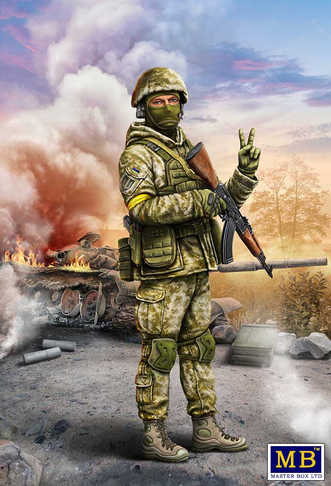 Masterbox 1/24 Figür Russian-Ukrainian War series, Kit №1. Ukrainian soldier, Defence of Kyiv, March 2022