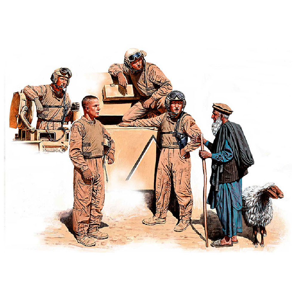 MASTER BOX 1/35 figure Afganistan'daki modern ABD tankçıları "Koyunlarından birini mangal için alabilir miyiz?"