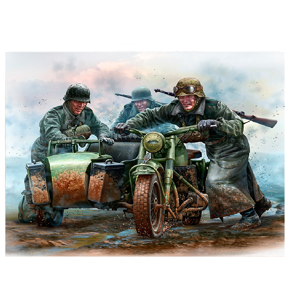 MASTER BOX figure  Alman Piyade, Alman Motosikletçiler, 2. Dünya Savaşı dönemi (Motorsiklet Dahil Değildir)