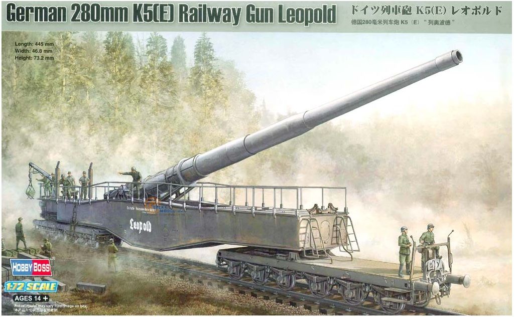 Hobbyboss 1/72 Maket German 280mm K5(E) Railway Gun Leopold
