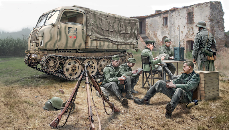 Italeri 1/35 Model STEYR RSO/01 with GERMAN SOLDIERS
