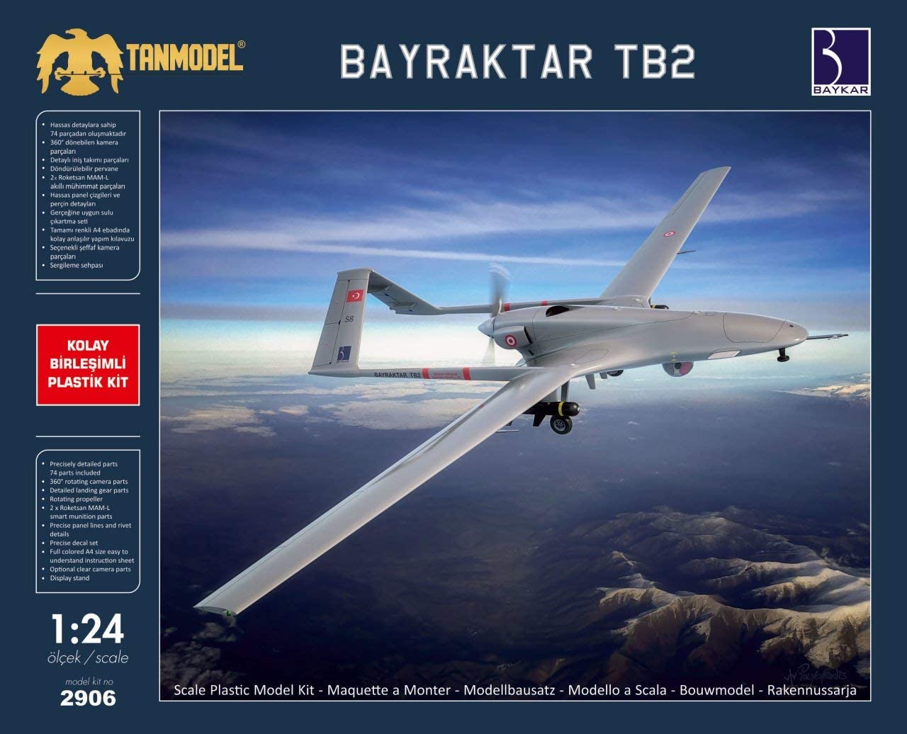 Bayraktar TB2 İnsansız Hava aracı 1/24 ölçek