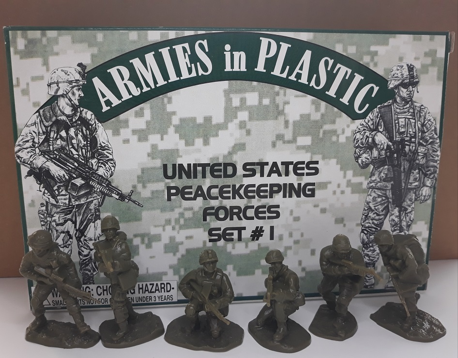 Armies in Plastic 1/32 scale Untied States Peace Keeping Forces, Set 1,18 figures , 6 poses