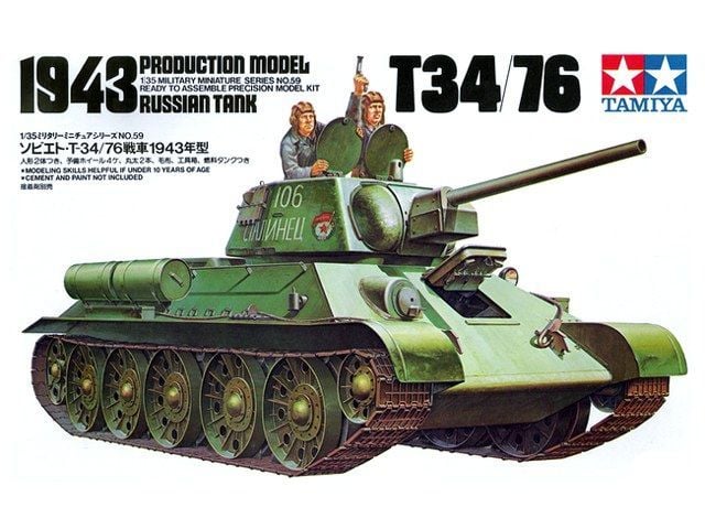 TAMİYA 1/35 Ölçek  T34/76 1943 Russian Tank