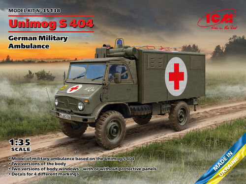 ICM 1/35 ölçek Unimog S404 Krankenwagen
