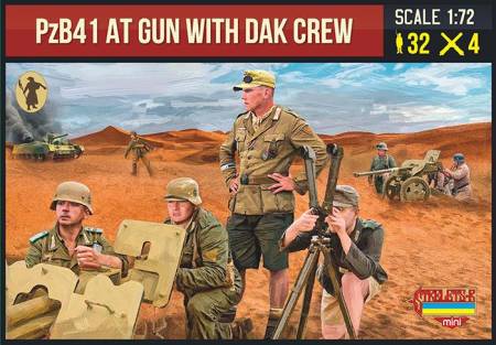 Strelets 1/72 scale figures, PzB41 at Gun with DAK Crew WWII