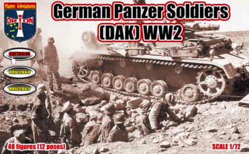 Orion 1/72 ölçek figür Alman Panzer Askerleri DAK WWII