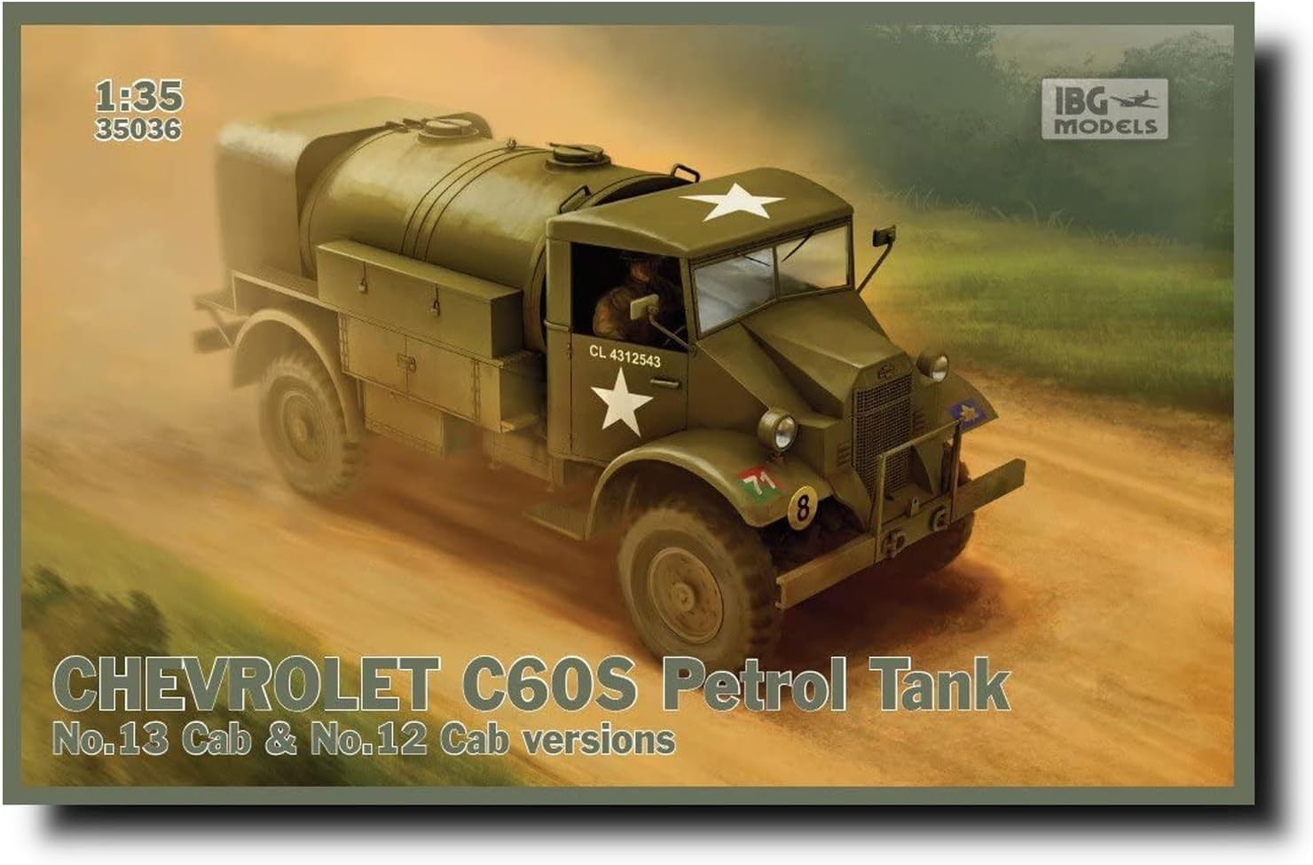 ibg 1/35 ölçek Chevrolet C60S  No.12/13 Cab Petro tank