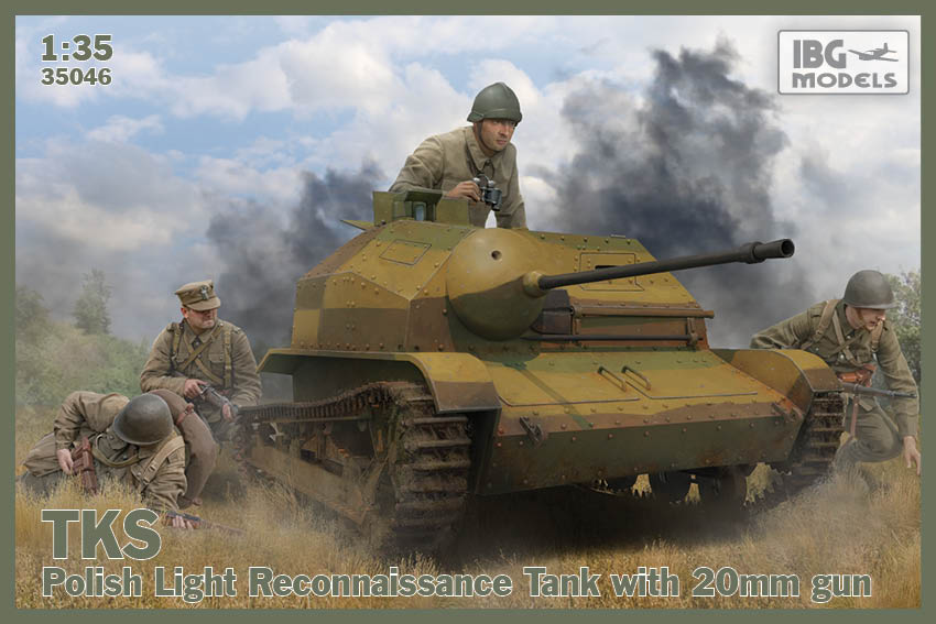 ibg 1/35 ölçek TKS Tankette with 20mm Gun (includes metal barrel and 2 figures)