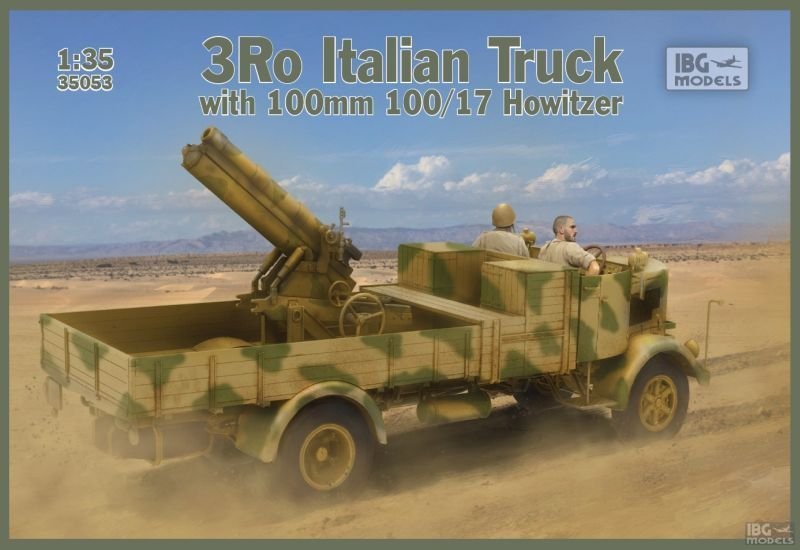 ibg 1/35 ölçek 3Ro Italian Truck with 100/17 100mm Howitzer -