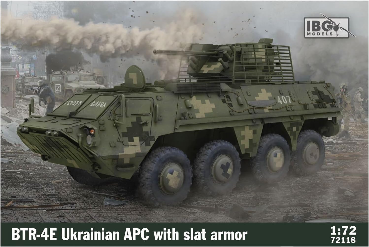 IBG 1/72 Maket BTR-4E Ukrainian APC with slat armor -