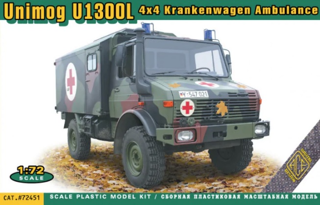 ACE 1/72 Maket UNIMOG U1300L 4x4 Krankenwagen Ambulance