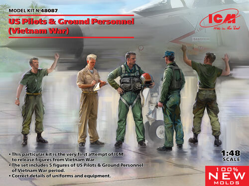 ICM 1/48 Figure US Pilots and Ground Personel