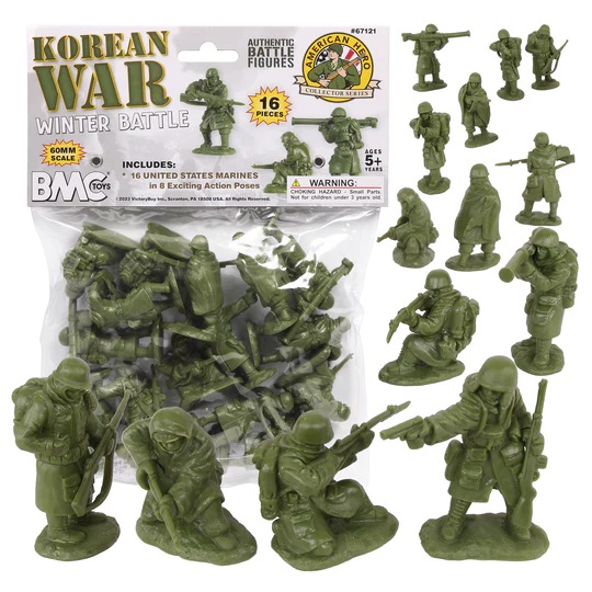 BMC Figure Korean War Winter Battle - 16pc OD Green United States Soldiers