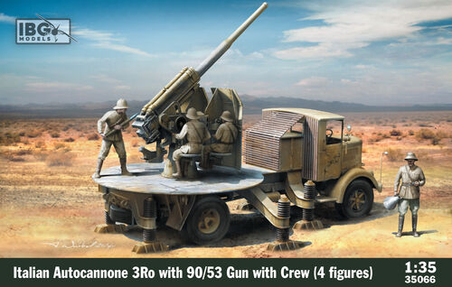 IBG 1/35 Maket Italian Autocannone 3Ro with 90/53 Gun and Crew (4 figures)