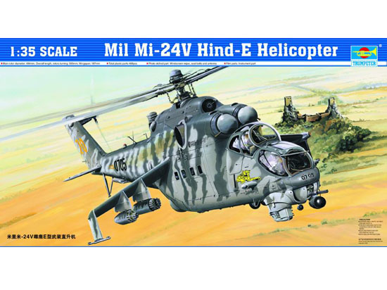 Trumpeter 1/35 ölçek  Rus MIL MI-24 W HIND-E helikopter