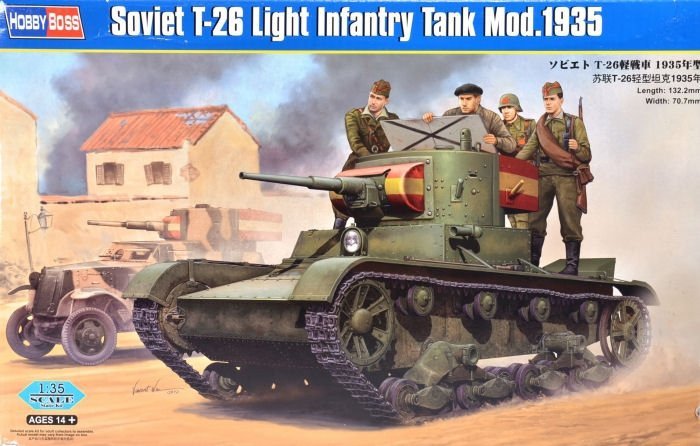 Hobbyboss 1/35 ölçek Sovyet Soviet T-26 Light Infantry Tank Mod.1935