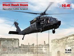 ICM 1/48 ölçek Kara Şahin Düştü Helikopter