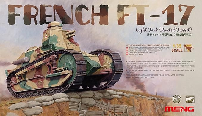 Meng 1/35 Model French FT-17 Light Tank (Riveted Turret)