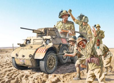 ITALERİ 1/35 Maket Autoblinda AB 41 with Bersaglieri El Alamein