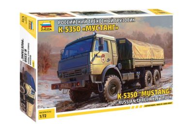 Zvezda 1/72 Ölçek Rus 3 Akslı Kamyon Mustang K-5350