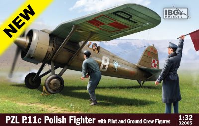 IBG 1/32 Maket PZL P.11c Polish Fighter with Pilot and Ground Crew Figures