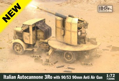 IBG 1/72 Maket Italian Autocannone 3Ro with 90/53 90mm Anti-Aircraft Gun