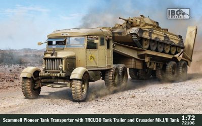 IBG 1/72 Maket SCAMMELL PIONEER WITH TRCU30 TANK TRAILER AND CRUSADER MK.I/II TANK