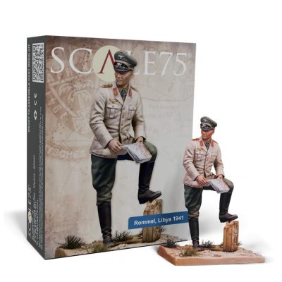 SCALE 75 75mm Yüksek Kalite Resin Figür ROMMEL, LIBYA 1942