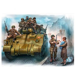 MASTER BOX 1/35 figure The 101st light company. US Paratroopers & British Tankman, France, 1944