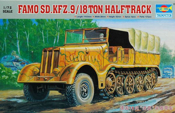 Trumpeter 1/72 Maket Famo Sd.Kfz.9/18 ton halftrack
