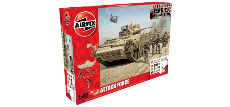 Airfix 1/48 Maket British Army Attack Force Gift Set