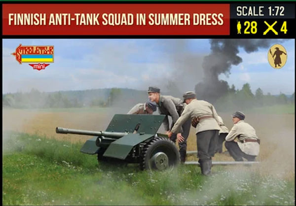 Strelets 1/72 Olcek Fin Anti Tank Timi Yaz Uniformalı Ikinci Dünya Savaşı