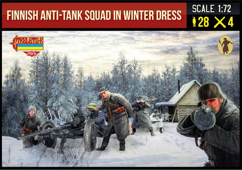 Strelets 1/72 Olcek Fin Anti Tank Timi Kış Uniformalı Ikinci Dünya Savaşı