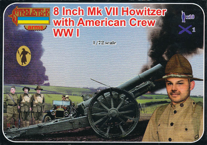 Strelets 1/72 Olcek 8 Inç MkVII Howitzer ve  Amerikan Mürettebatı 1.dünya Savaşı