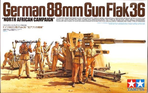 TAMIYA 1/35 Maket 88mm Gun Flak 36 Kuzey Afrika