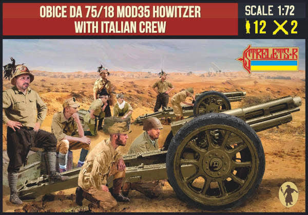 Strelets 1/72 Figür Obice da /75/18 MOD 35 Howitzer with Italian Crew