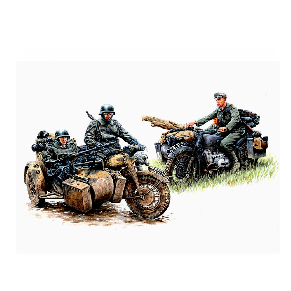 MASTER BOX 1/35 figure  Kradschutzen: German Motorcycle Troops on the Move