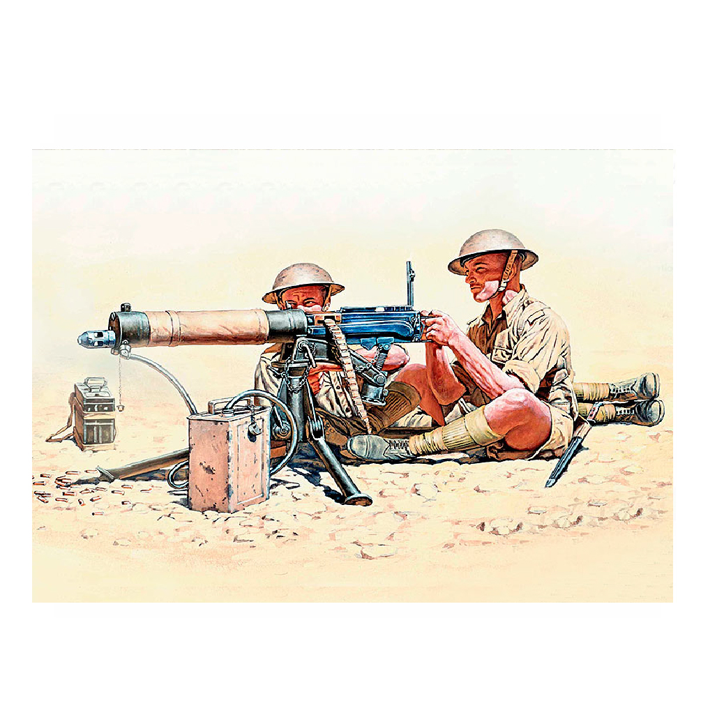 MASTER BOX 1/35 figure  Vickers Machine Gun team, North Africa Desert Battle Series, World War II era