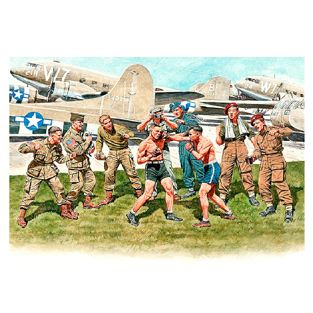 MASTER BOX 1/35 figure Friendly boxing match. British and American paratroopers, WW II era