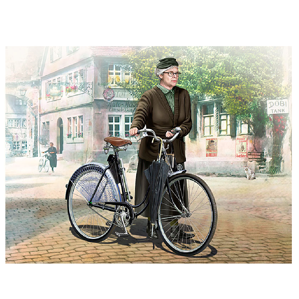 MASTER BOX 1/35 figure Bisikletli Bayan Müller. - Avrupa, İkinci Dünya Savaşı dönemi