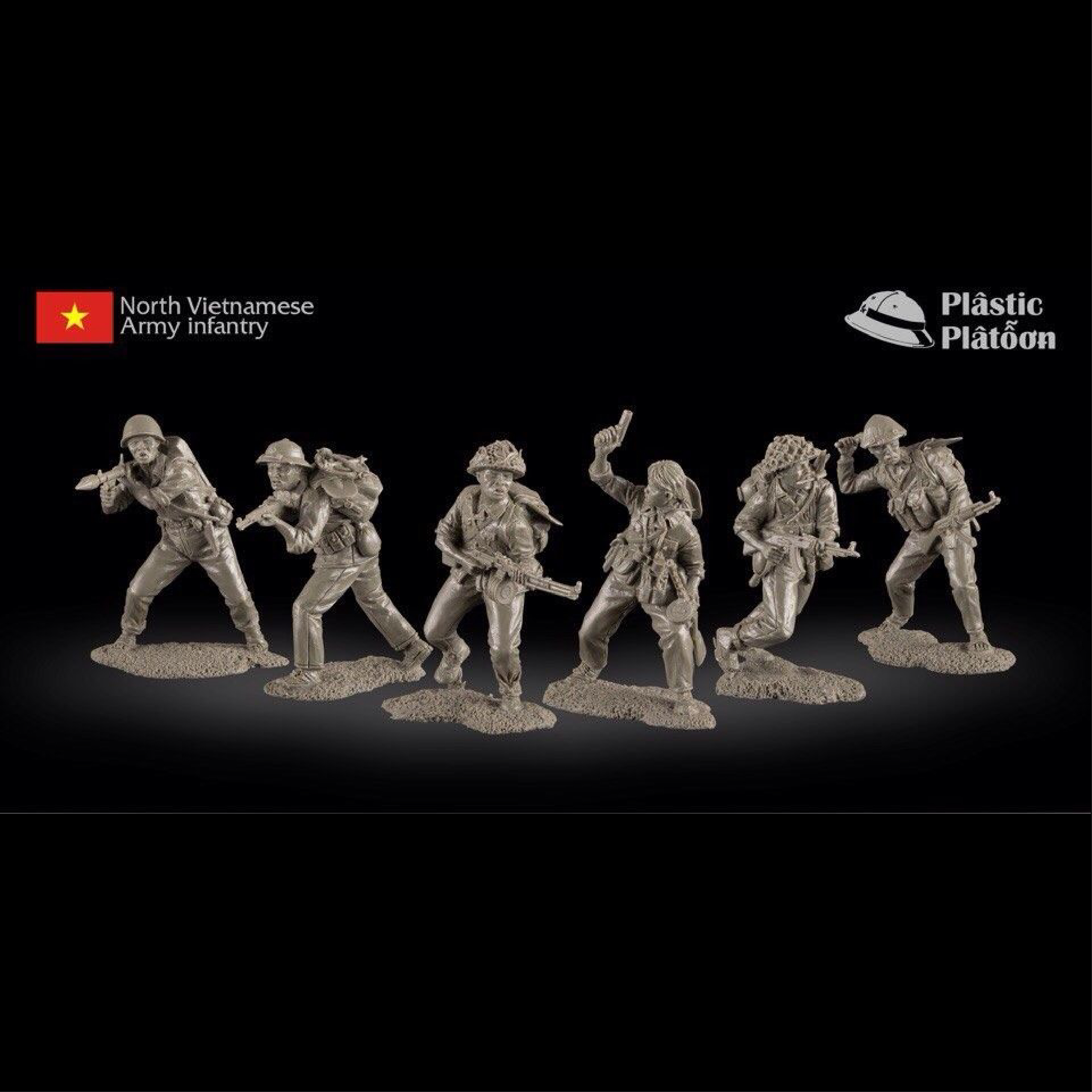 PLASTIC PLATOON 1/32 collectible figures North Vietnam Army Infantry, Vietnam War